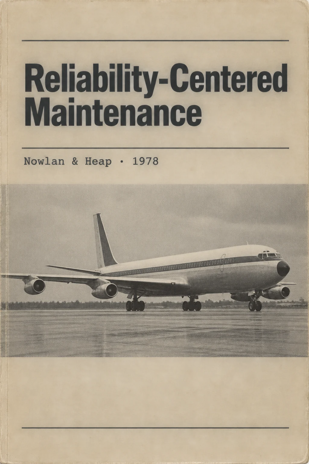 Illustrated cover for Reliability-Centered Maintenance (1978)